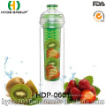 Bouteille d&#39;eau de Tritan de 750ml adaptée aux besoins du client avec l&#39;infuseur de fruit, bouteille d&#39;eau en plastique d&#39;infusion de fruit (HDP-0601)